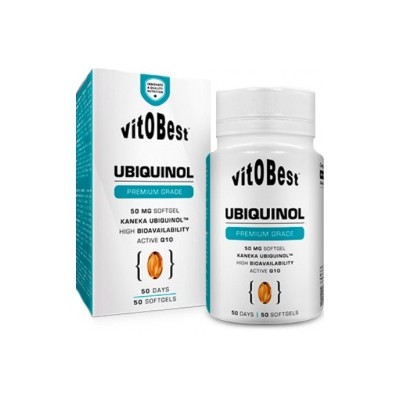 Comprar Vitaminas VITOBEST - UBIQUINOL 50 PERLAS marca VitOBest. Precio 27,90 €