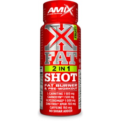 Comprar Reductores Con Estimulantes ( CAD 4/24 ) AMIX XFAT 2 EN 1 SHOT - 1 VIALES X 60 ML +50% DTO marca Amix ® Nutrition. Pr...