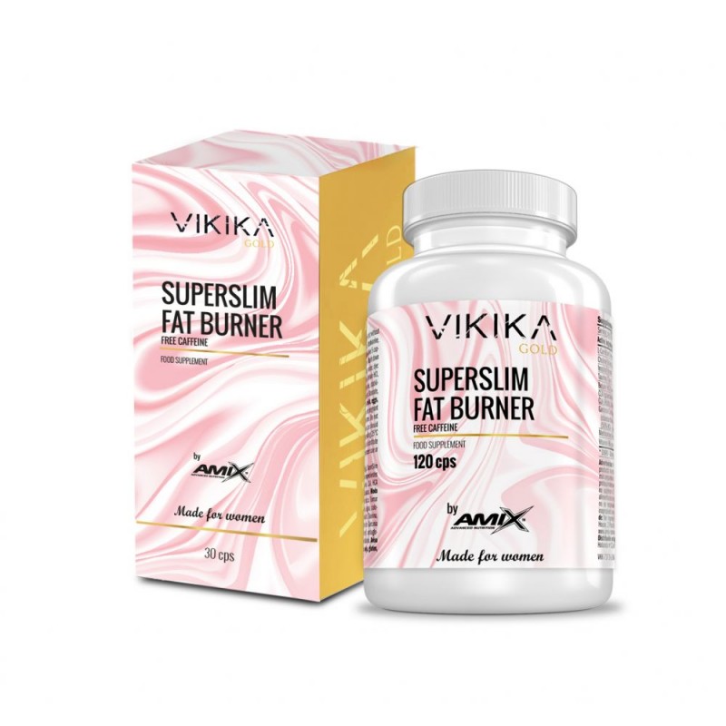 Comprar Reductores Sin Estimulantes AMIX - VIKIKA GOLD SUPERSLIM FAT BURNER LIPOTROPICO SIN CAFEÍNA 120 CAPS QUEMAGRASAS marc...